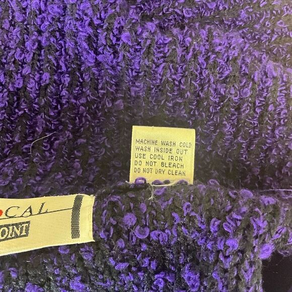 Vintage 80s Focal Point Women’s 1X 16W-18W Plus Acrylic Purple Cardigan Sweater - Picture 14 of 15